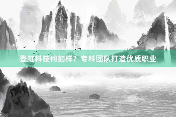 登虹科技何如样？专科团队打造优质职业