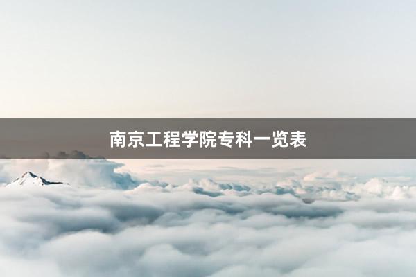 南京工程学院专科一览表
