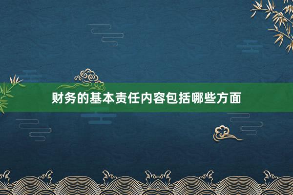财务的基本责任内容包括哪些方面