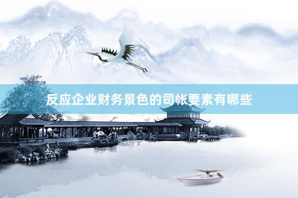 反应企业财务景色的司帐要素有哪些